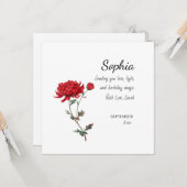 September Aster Personalized Birthday Karte (Vorderseite/Rückseite Beispiel)