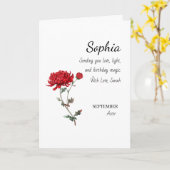 September Aster Personalized Birthday Karte (Gelbe Blume)
