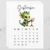 September Baby Dragon Art Print Cozy Fantasy  (Vorne/Hinten)