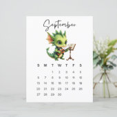 September Baby Dragon Art Print Cozy Fantasy  (Stehend Vorderseite)