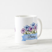 September Birth Aster Blume Personalisiert Kaffeetasse (VorderseiteRechts)