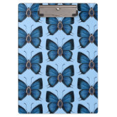 September Birth Blue Sapphire Butterfly Pattern Klemmbrett (Vorderseite)