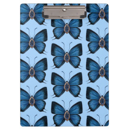 September Birth Blue Sapphire Butterfly Pattern Klemmbrett