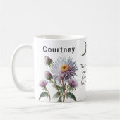 September Birth Blume Aster Add Name Kaffeetasse (Links)