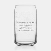 September Birth Blume Aster mit Individuelle Name Dosenglas (Rückseite)
