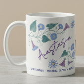 September Birth Flower Custom Name Morning Glory Kaffeetasse