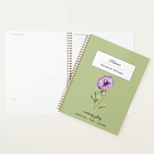 September Birth Flower Morning Glory Personalized  Planer (Anzeige)