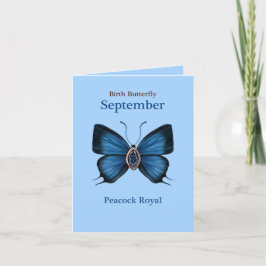 September Birth Gemstone Butterfly - Peacock Royal Karte