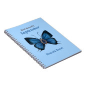 September Birth Gemstone Butterfly - Peacock Royal Notizblock (Rechte Seite)