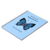 September Birth Gemstone Butterfly - Peacock Royal Notizblock (Linke Seite)