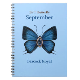 September Birth Gemstone Butterfly - Peacock Royal Notizblock