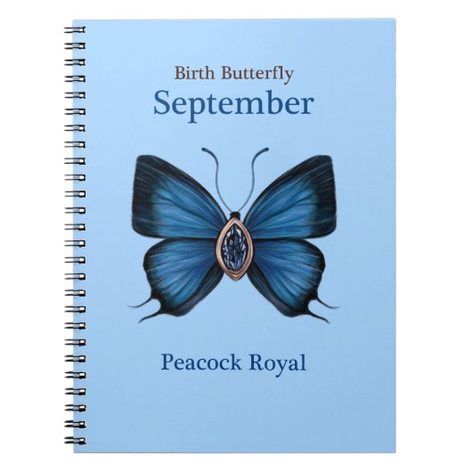 September Birth Gemstone Butterfly - Peacock Royal Notizblock (Vorderseite)