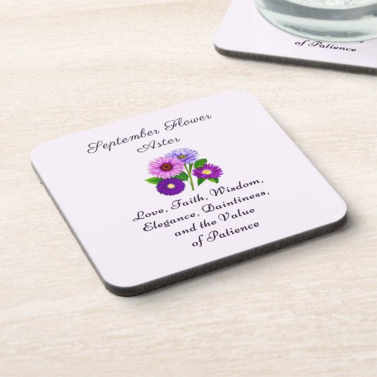 September Birth Month Blume Aster Getränkeuntersetzer (Linke Seite)