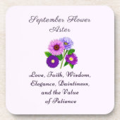 September Birth Month Blume Aster Getränkeuntersetzer (Vorderseite)
