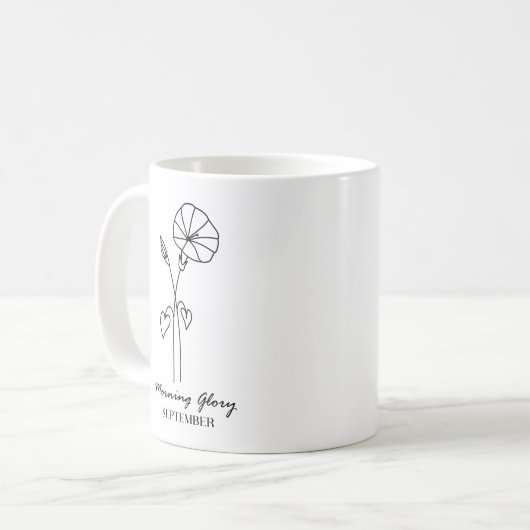 September Birth Month Blume Monogram Kaffeetasse (Vorderseite Links)