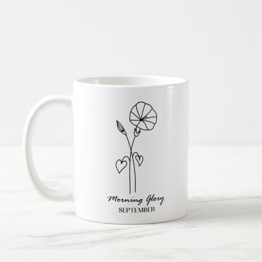 September Birth Month Blume Monogram Kaffeetasse (Links)