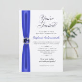 September Birthday Celebration - Blue Sapphire Einladung (Stehend Vorderseite)