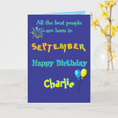 September Birthday Folded Greeting Card Karte (Gelbe Blume)