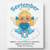 September Birthstone Angel Blonde Plaque Fotoplatte (Vorderseite)