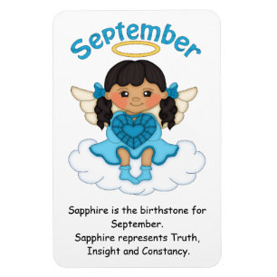 September Birthstone Engel Black Premium Magnet
