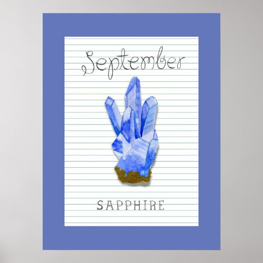 September Birthstone Sapphire Artwork Poster (Vorne)