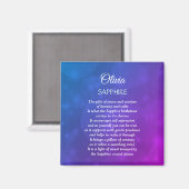 September Birthstone Sapphire Design Magnet (Vorderseite/Rückseite)