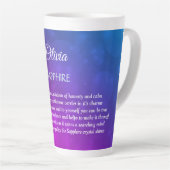 September Birthstone Sapphire Design Milchtasse (Rechte Ecke)