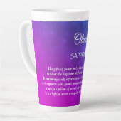 September Birthstone Sapphire Design Milchtasse (Linke Ecke)