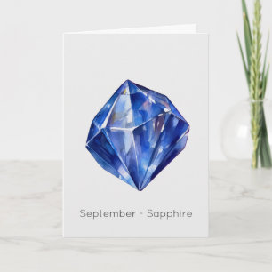 September Birthstone Sapphire Happy Birthday Card Karte
