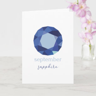 September Birthstone Sapphire Karte