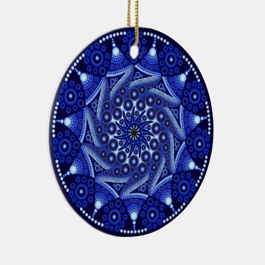 September Birthstone Sapphire Mandala Ornament (Rechts)