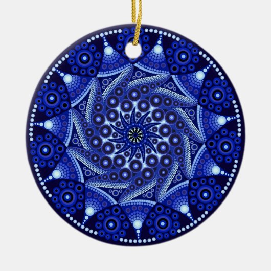 September Birthstone Sapphire Mandala Ornament (Vorne)