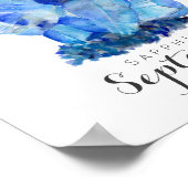 September Birthstone - Sapphire Watercolor | Poste Poster (Ecke)