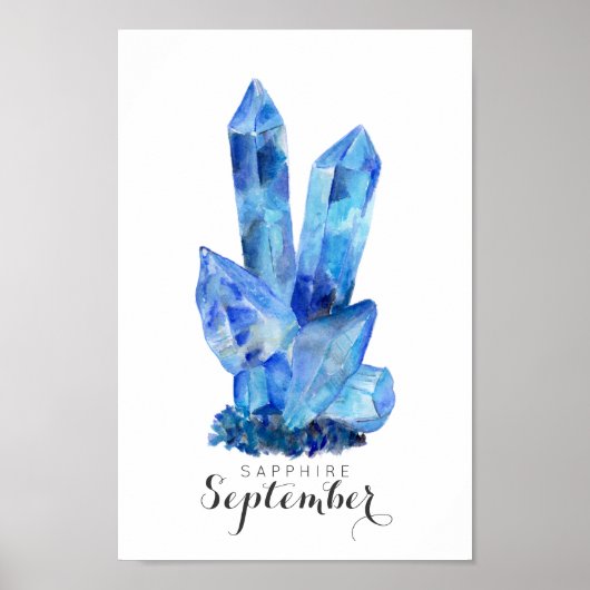 September Birthstone - Sapphire Watercolor | Poste Poster (Vorne)