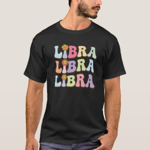 September bis Oktober Geburtstag Groovy Retro Libr T-Shirt