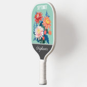 September Blume Individuelle Name Pickleball Schläger (Links)