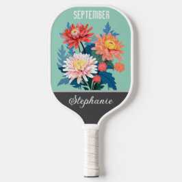 September Blume Individuelle Name Pickleball Schläger