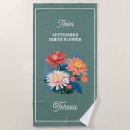 September Blume Individuelle Name Strandtuch
