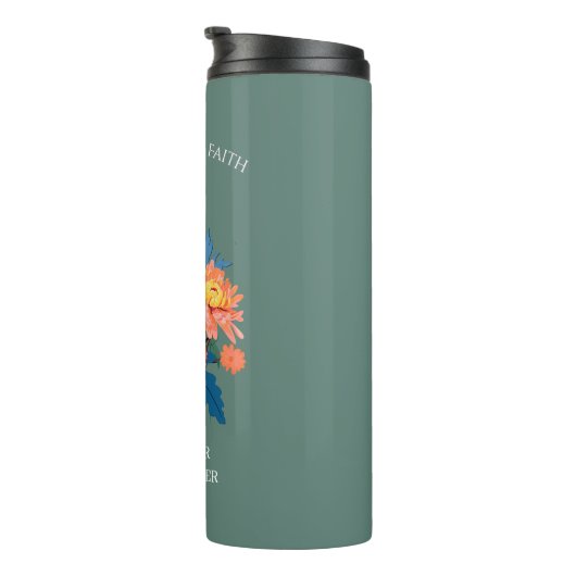 September Blume Individuelle Name Thermosbecher (Nach rechts gedreht)