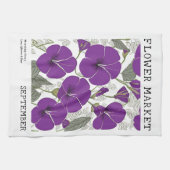 September Blume Markt Lila Morgenruhm Geschirrtuch (Horizontal)