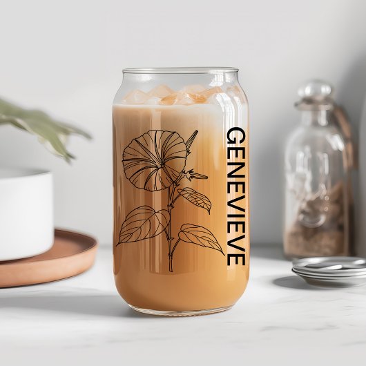 September Blume Morning Glory Individuelle Name Dosenglas