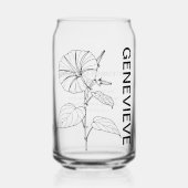 September Blume Morning Glory Individuelle Name Dosenglas (Vorderseite)