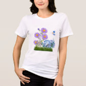 September Blume und Stein Tri-Blend Shirt (Vorderseite)