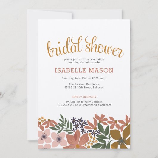 September Blumendusche Einladung (Vorderseite)