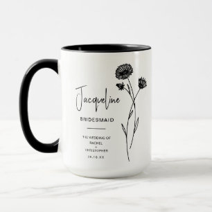 September Bridesmaid Aster Birth Blume Tasse