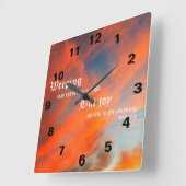 September Clouds with Psalm 30:5 Quadratische Wanduhr (Winkel)