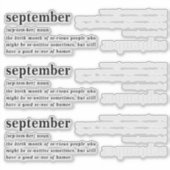September Definition Geburtstag Aufkleber (Vorderseite)