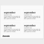 September Definition Geburtstag Rechteckiger Aufkleber (Blatt)