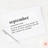 September Definition Geburtstag Rechteckiger Aufkleber (Umschlag)
