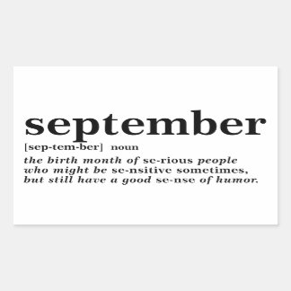 September Definition Rechteckiger Aufkleber
